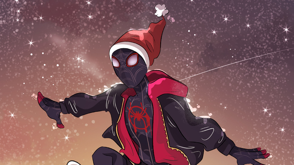 Spider Man Into Spider Verse Christmas Wallpaper