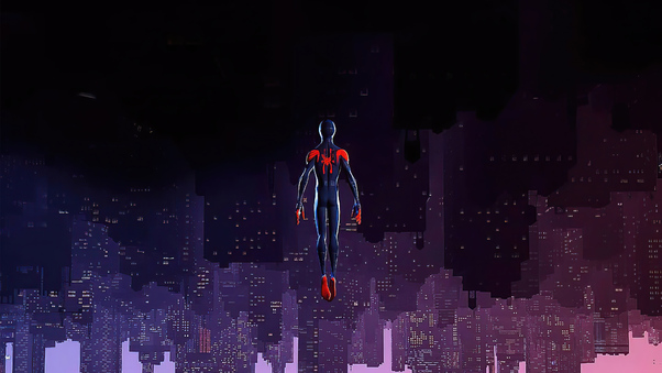 Spider Man Jumping From Heights Wallpaper