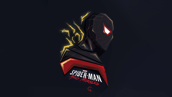 Spider Man Miles Morales Minimal Art 4k Wallpaper
