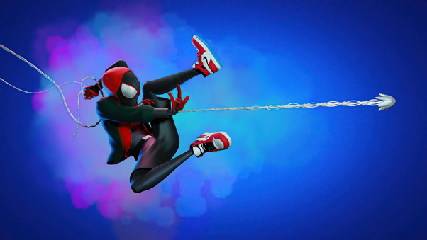 Spider Man Miles Web Shooter Artwork Wallpaper