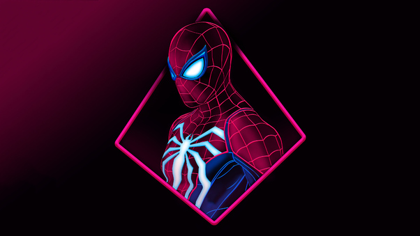 Spider Man Neon Art Wallpaper