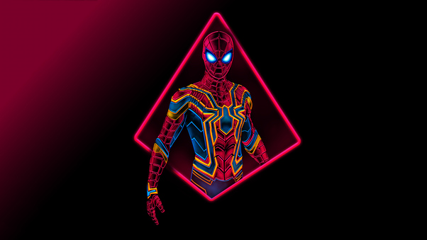 Spider Man Neon Artwork 5k Wallpaper