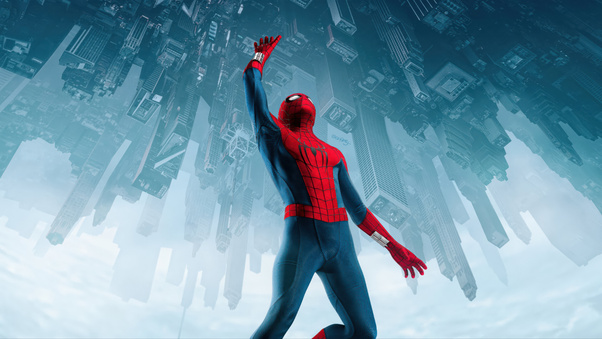 Spider Man Red And Blue Legacy (1336x768) Resolution Wallpaper