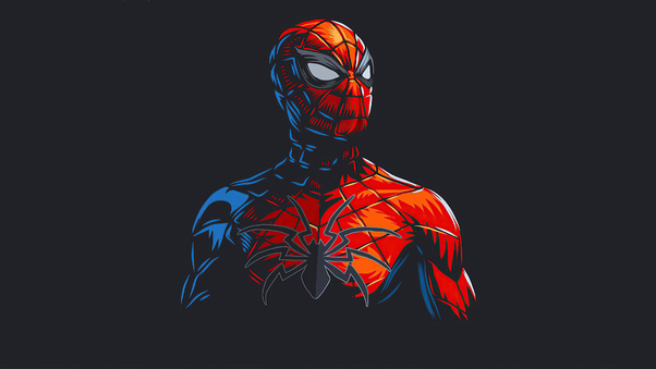Spider Man Red Minimalism Wallpaper