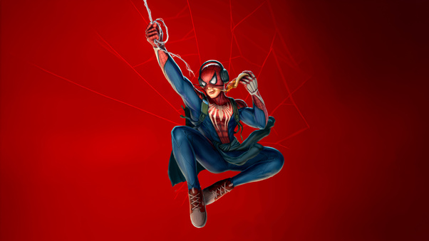 Spider Man Spinning Webs And Tracks Wallpaper