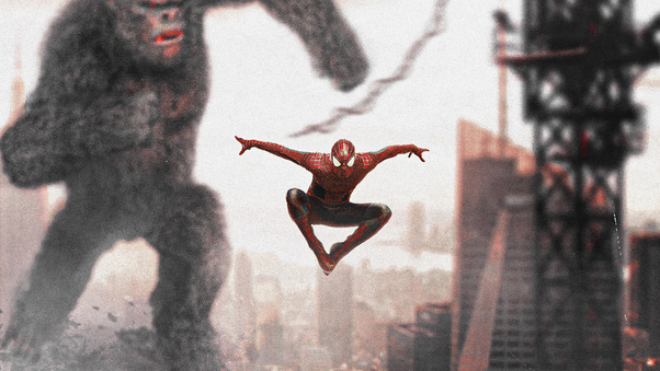 Spider Man V Godzilla Wallpaper
