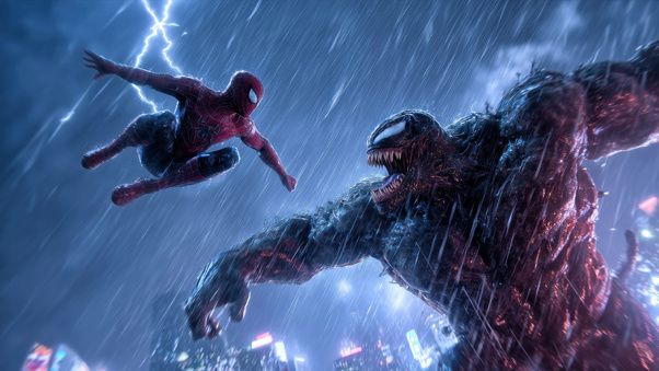 Spider Man Vs Venom Ultimate Clash (2932x2932) Resolution Wallpaper