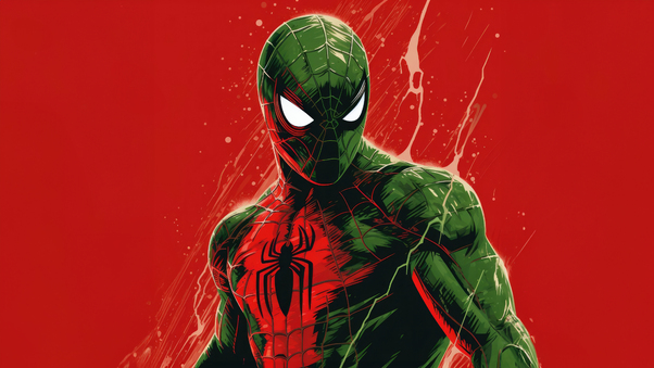Spider Man With A Bold Red Logo Wallpaper