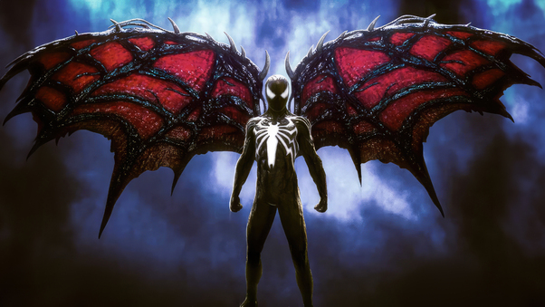 Spider Man With Venom Wings In Spider Man 2 Wallpaper