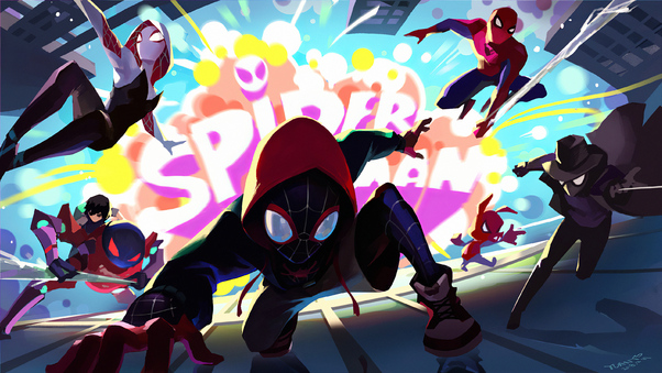 Spider Verse Heroes Action Wallpaper