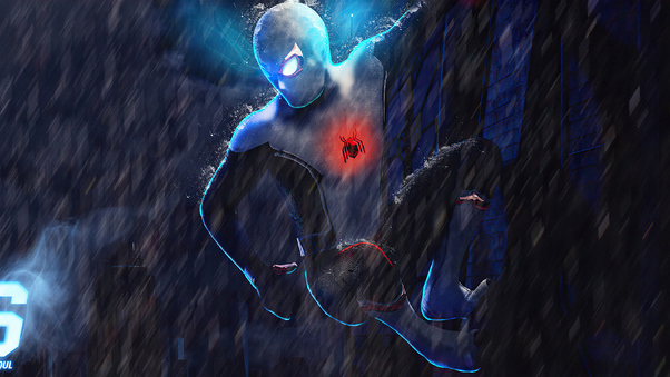Spiderman 2099 Neon Lights 4k Wallpaper