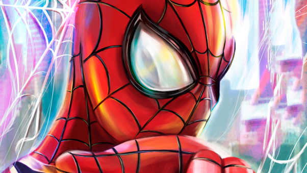 Spiderman 4k Paint Art Wallpaper