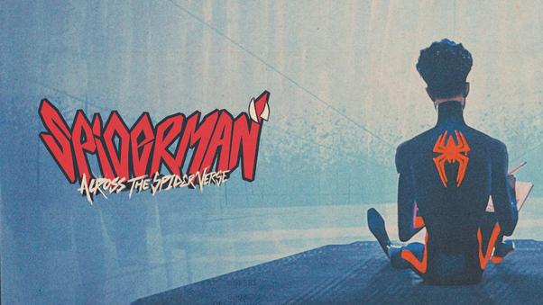 Spiderman Across The Spiderverse Typography Logo Wallpaper