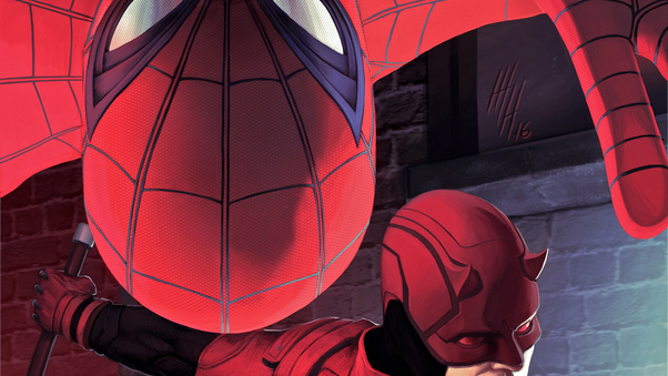 Spiderman And Daredevil Artwork Wallpaper