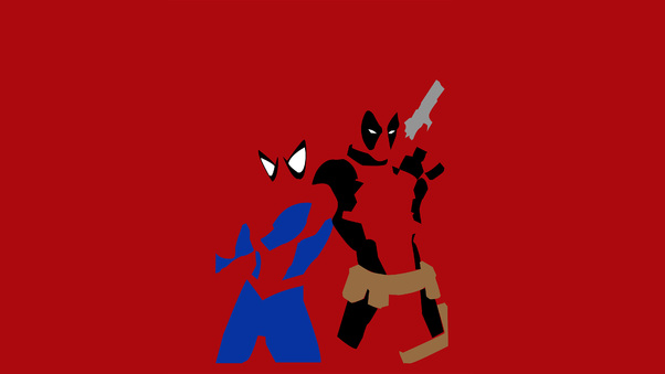 Spiderman And Deadpool Minimalism Wallpaper
