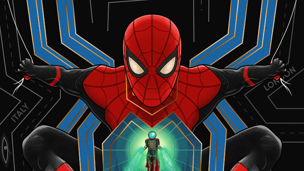 Spiderman And Mysterio Art Wallpaper