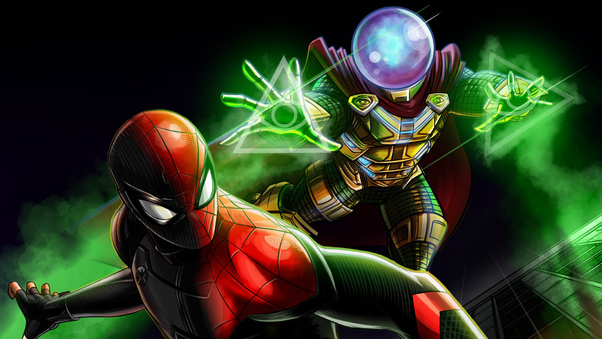 Spiderman And Mysterio Artwork Wallpaper