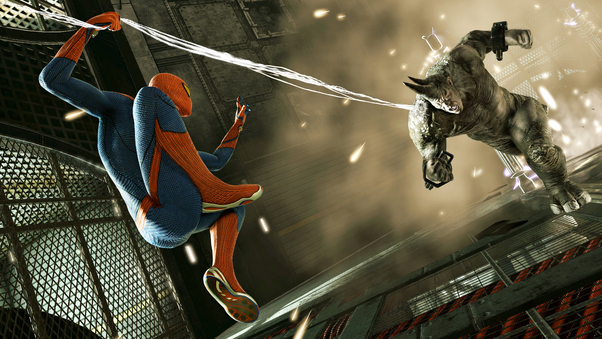 Spiderman And Rhino Wallpaper