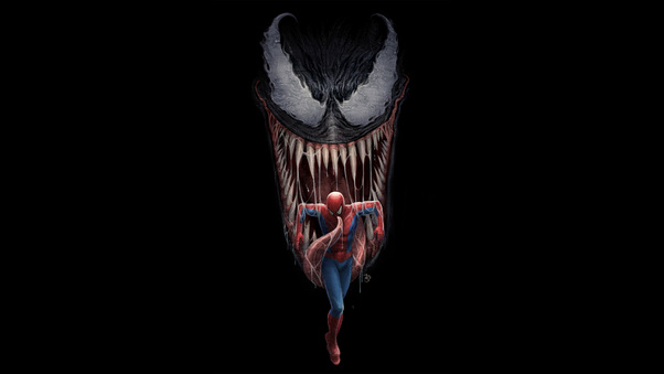 Spiderman And Venom Artwork Wallpaper