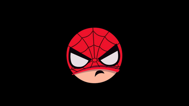 Spiderman Angry Minimal Badge 5k Wallpaper