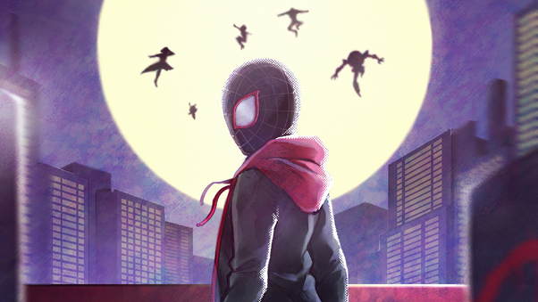 Spiderman Behind Little Heroes Wallpaper