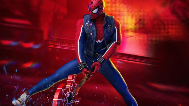 Spiderman Breaking Guitar Wallpaper