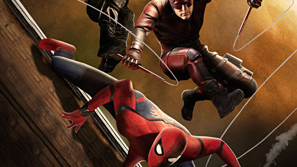 Spiderman Daredevil Punisher Fan Art Wallpaper
