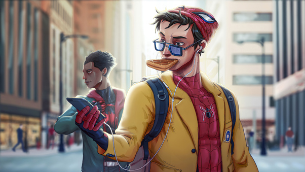 Spiderman Eating Waffle Wallpaper