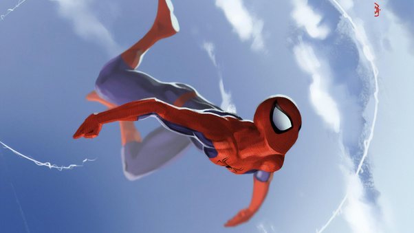 Spiderman Falling 4k Wallpaper