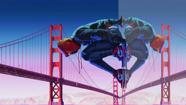 Spiderman Golden Gate Bridge Wallpaper