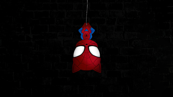 Spiderman Hanging Dark 4k Wallpaper