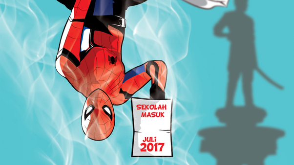 Spiderman Hanging Down 8k Wallpaper