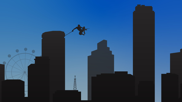 Spiderman In City Minimal 4k Wallpaper
