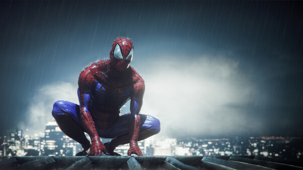 Spiderman In Rain Wallpaper
