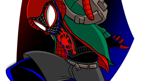 Spiderman In Spider Verse Artwork Wallpaper