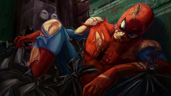 Ficha de Peter Parker/Spider-Man Spiderman-injured-art-w2