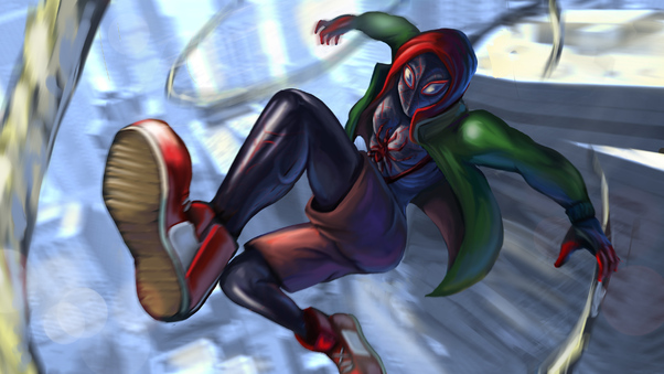 Spiderman Into The Spiderverse Digital Art 4k Wallpaper