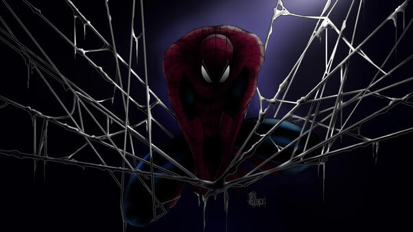 Spiderman Shoots Spider Web Wallpaper