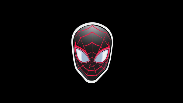 Spiderman Sticker Minimal Badge 5k Wallpaper