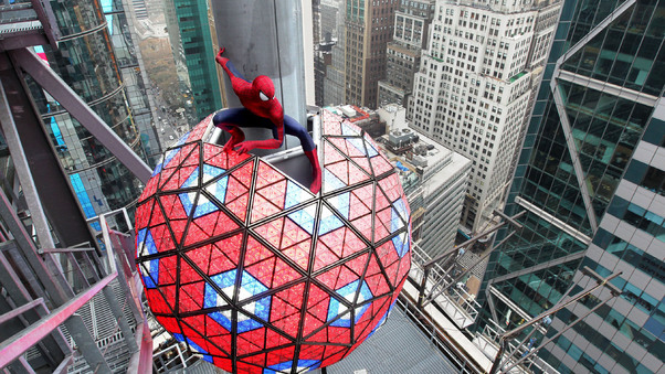 Spiderman Swing Into Times Square Wallpaper