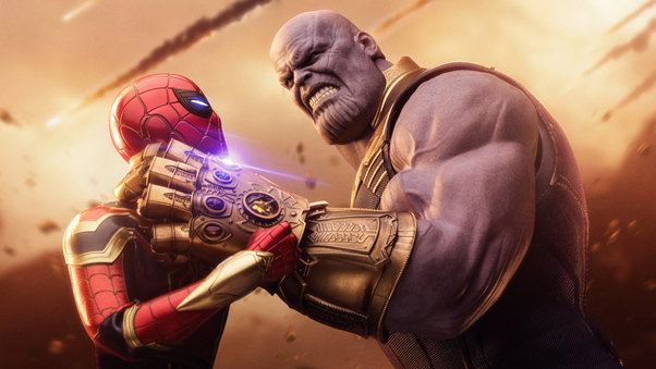 Spiderman Thanos Avengers Infinity War Wallpaper