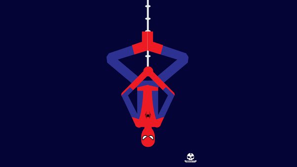 Spiderman Upside Down Minimalism 4k Wallpaper