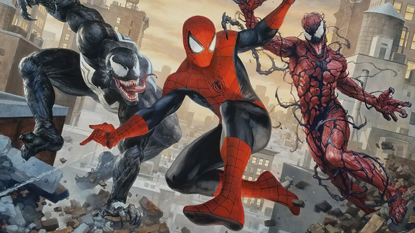 Spiderman Venom And Carnage 4k Wallpaper