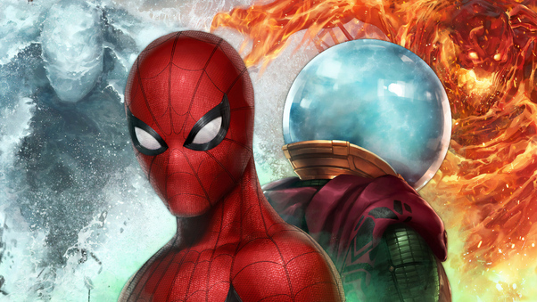 Spiderman Vs Mysterio 4k In Marvel Future Fight Wallpaper