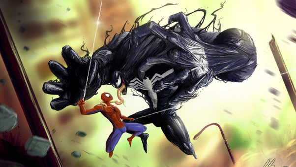 Spiderman Vs Venom Arts Wallpaper