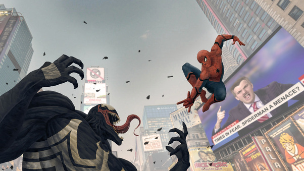 Spiderman Vs Venom Menace Wallpaper
