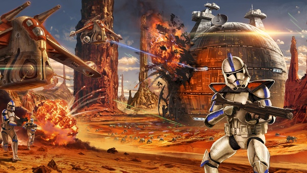 Star Wars Artwork Geonosis Clone Trooper Wallpaper