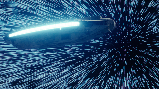 Star Wars The Last Jedi Millennium Falcon Hitting Lightspeed Wallpaper