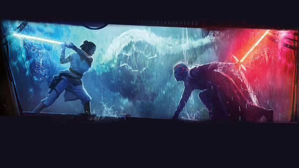 Star Wars The Rise Of Skywalker Rey Vs Kylo Ren Wallpaper