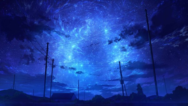 Starry Blue Sky Night 8k Wallpaper